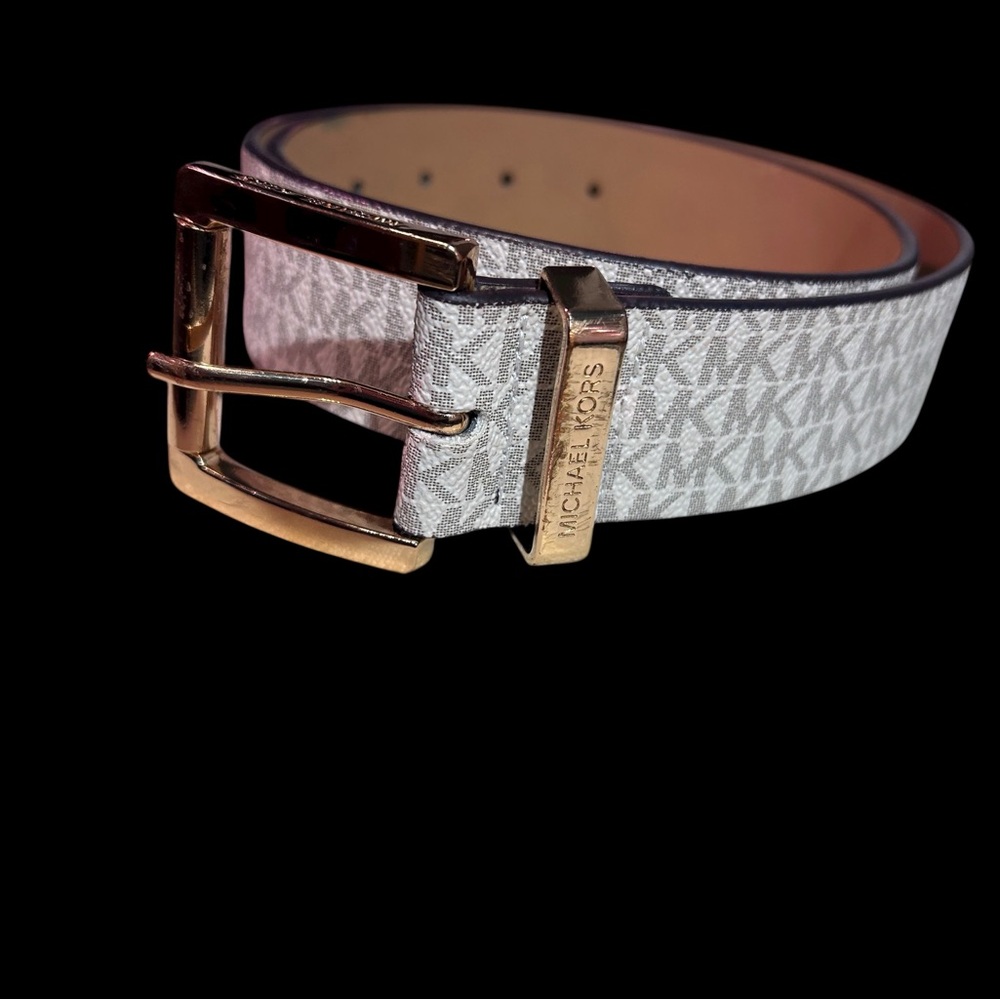 Michael Kors Monogram Belt with Gold Buckle